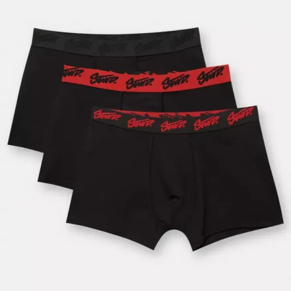 Paquete de 3 bóxers negros con el logotipo de STWD